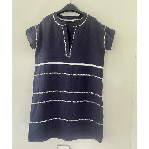 VINCE Raime Lace Inset Popover Dress Size 4 Fully Lined - Picture 2 of 6